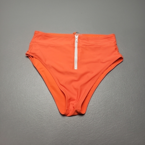 3/$15 fashion nova orange zipper high waist bikini bottom women's size large - Picture 1 of 6